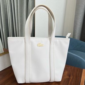 Lacoste small white tote